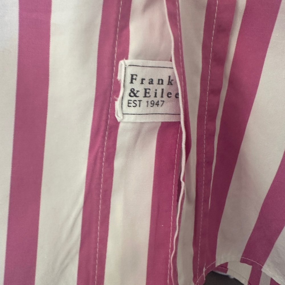 Frank & Eileen Pink and White Striped Button-Up Shirt - Picture 6 of 7